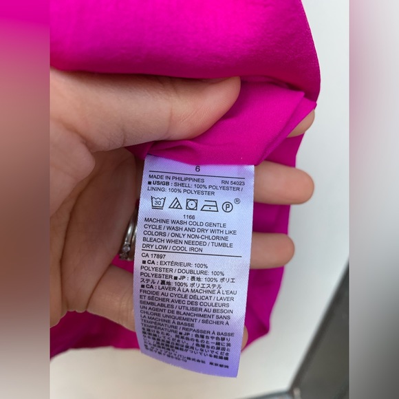 NWT Fuchsia Banana Republic Midi Dress Size 6 Tie Neck detail - Picture 4 of 4